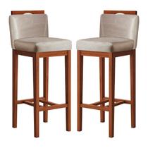 Conjunto 2 Banquetas Alta em Madeira Maciça Libéria Conjunto 2 Banquetas Alta em Madeira Maciça Libéria