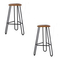 Conjunto 2 Banquetas Altas Ginger com Estrutura Preta Conjunto 2 Banquetas Altas Ginger com Estrutura Preta