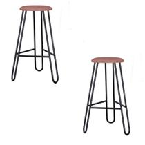Conjunto 2 Banquetas Altas Ginger com Estrutura Preta