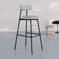 Conjunto 2 Banquetas Altas Stout Revestimento Sintético Est.Preta