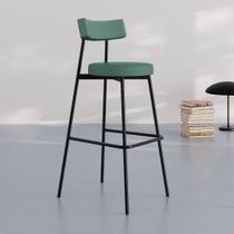 Conjunto 2 Banquetas Altas Stout Revestimento Sintético Est.Preta