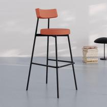 Conjunto 2 Banquetas Altas Stout Revestimento Sintético Est.Preta