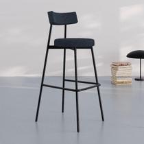 Conjunto 2 Banquetas Altas Stout Tecido Sintético Est.Preta Conjunto 2 Banquetas Altas Stout Tecido Sintético Est.Preta