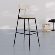 Conjunto 2 Banquetas Altas Stout Tecido Sintético Est.Preta Conjunto 2 Banquetas Altas Stout Tecido Sintético Est.Preta