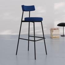 Conjunto 2 Banquetas Altas Stout Tecido Sintético Est.Preta Conjunto 2 Banquetas Altas Stout Tecido Sintético Est.Preta