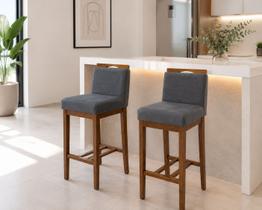 Conjunto 2 Banquetas Baixa em Madeira Maciça Libéria Conjunto 2 Banquetas Baixa em Madeira Maciça Libéria