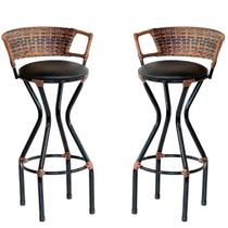 Conjunto 2 Banquetas com Assento Estofado Charme em Ferro Conjunto 2 Banquetas com Assento Estofado Charme em Ferro