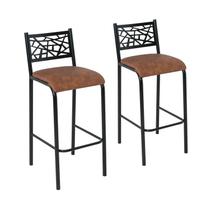 Conjunto 2 Banquetas com Assento Fixo para Cozinha