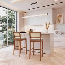 Conjunto 2 Banquetas com Encosto e Apoio para Pés Tiê CabeCasa MadeiraOriginals