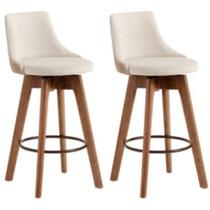 Conjunto 2 Banquetas Copa Gourmet Design-Linho bege Conjunto 2 Banquetas Copa Gourmet Design-Linho bege