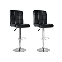 Conjunto 2 Banquetas Dublin Material Ecológico Preta Conjunto 2 Banquetas Dublin Material Ecológico Preta