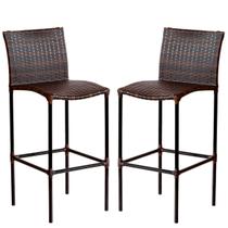 Conjunto 2 Banquetas Havaí Artesanal Em Fibra Sintética Trama Dupla Para Balcão, Bar - Pedra Ferro Conjunto 2 Banquetas Havaí Artesanal Em Fibra Sintética Trama Dupla Para Balcão, Bar - Pedra Ferro