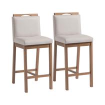 Conjunto 2 Banquetas Madeira Maciça Dani Conjunto 2 Banquetas Madeira Maciça Dani