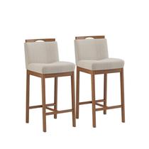 Conjunto 2 Banquetas Madeira Maciça Dani Conjunto 2 Banquetas Madeira Maciça Dani