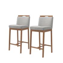 Conjunto 2 Banquetas Madeira Maciça Dani Conjunto 2 Banquetas Madeira Maciça Dani