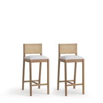 Conjunto 2 Banquetas Madeira Maciça Encosto em Tela Assento Estofado Serena Conjunto 2 Banquetas Madeira Maciça Encosto em Tela Assento Estofado Serena