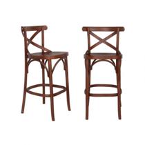 Conjunto 2 Banquetas Madeira Maciça Tauarí Cross X Texas Marrom/Castanho Conjunto 2 Banquetas Madeira Maciça Tauarí Cross X Texas Marrom/Castanho