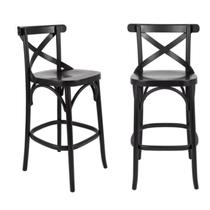 Conjunto 2 Banquetas Madeira Maciça Tauarí Cross X Texas Preto Conjunto 2 Banquetas Madeira Maciça Tauarí Cross X Texas Preto