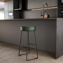 Conjunto 2 Banquetas Nice em Aço Industrial Altas Verdemusgo Preto Yescasa