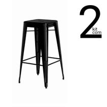 Conjunto 2 Banquetas Tolix Alta - Preta Conjunto 2 Banquetas Tolix Alta - Preta
