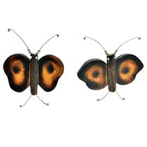 Conjunto 2 Borboletas Madeira Rústica Uso Parede 21 e 17cm