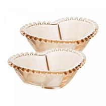 Conjunto 2 Bowls Cristal Pearl Heart Âmbar Wolff