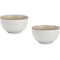 Conjunto 2 Bowls de Cerâmica 7,5cm Denny Coleção Wellmix Cor:Branco