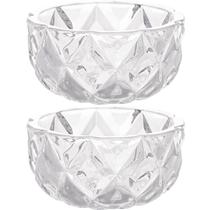 Conjunto 2 Bowls de Cristal Diamond Lyor 270ml para Frutas Petiscos Potinhos Decorativos