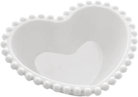 Conjunto 2 Bowls de Porcelana Coração Branco 15cm x 13cm x 5cm