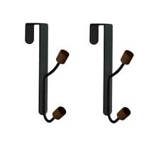 Conjunto 2 Cabideiros Ferreiro Com Gancho Para Porta Preto Conjunto 2 Cabideiros Ferreiro Com Gancho Para Porta Preto