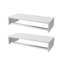 Conjunto 2 cabideiros mdf com arara e nicho 60cm