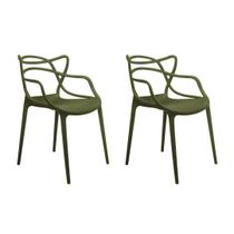 Conjunto 2 cadeira allegra berrini verde militar