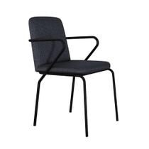 Conjunto 2 Cadeira de Jantar C/ Braços Bloom Corriente Est.Preta