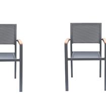 Conjunto 2 Cadeira de Jardim em Alumínio Maragogi Grafite