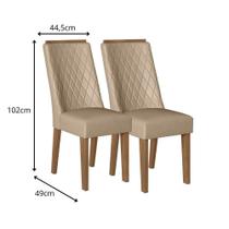 Conjunto 2 Cadeira Estofadas Celta Rubi 02A Bege Conjunto 2 Cadeira Estofadas Celta Rubi 02A Bege