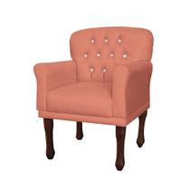Conjunto 2 Cadeira Poltrona Estofada Para Sala Anitta Suede Coral DL Decor