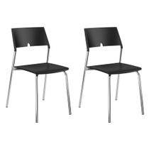 Conjunto 2 Cadeiras 1711 Preto - Carraro Móveis