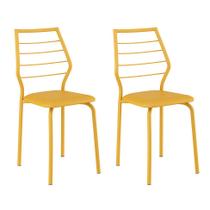 Conjunto 2 Cadeiras 1716 Casual Napa Amarelo Ouro Amarelo Ouro - Carraro Móveis