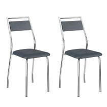 Conjunto 2 Cadeiras 1717 Casual Napa Jean Cromado - Carraro Móveis