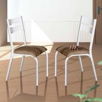 Conjunto 2 Cadeiras Aço Branco Capuccino Luna Ciplafe