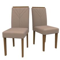 Conjunto 2 Cadeiras Amanda Imbuia/Camurça Marrom - New Ceval