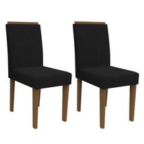 Conjunto 2 Cadeiras Amanda Imbuia/Preto - PR Móveis