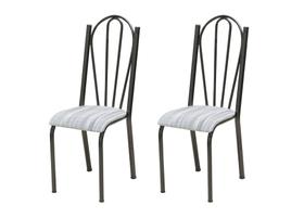 Conjunto 2 Cadeiras América 021 Cromo Preto - Artefamol