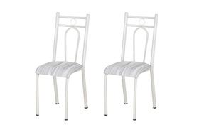 Conjunto 2 Cadeiras América 023 Branco Liso - Artefamol