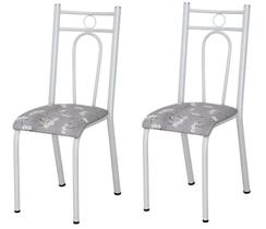 Conjunto 2 Cadeiras América 023 Cromo Branco - Artefamol