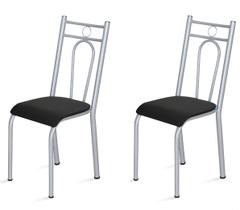 Conjunto 2 Cadeiras América 023 Cromo Branco - Artefamol