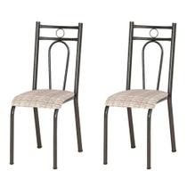 Conjunto 2 Cadeiras América 023 Cromo Preto - Artefamol