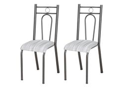 Conjunto 2 Cadeiras América 023 Cromo Preto - Artefamol