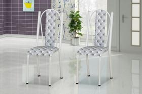 Conjunto 2 Cadeiras América 028 Branco Liso - Artefamol