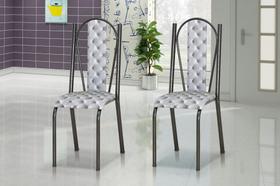 Conjunto 2 Cadeiras América 028 Cromo Preto - Artefamol